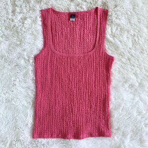✨SUMMER SALE✨ Textured Pink Square-Neck Tank - Small / Tall